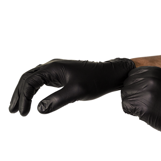 Image of AEROGLOVE Large Black Nitrile Powder-Free Gloves Pair/2